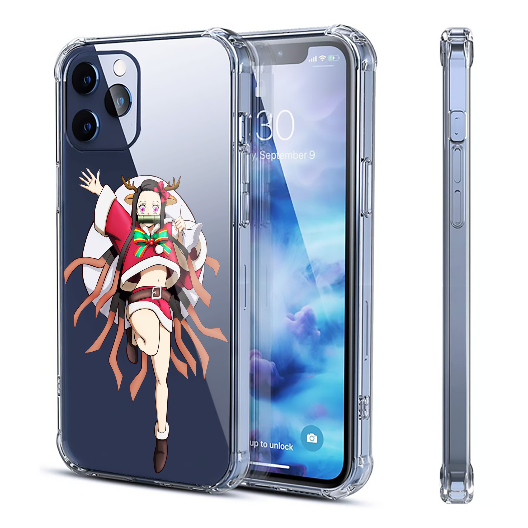（画像用） 鬼滅の刃（きめつのやいば）竈門 禰󠄀豆子／かまど ねずこ Kamado Nezuko 【iPhone 12シリーズ対応】透明スマホケース（クリアソフトケース）